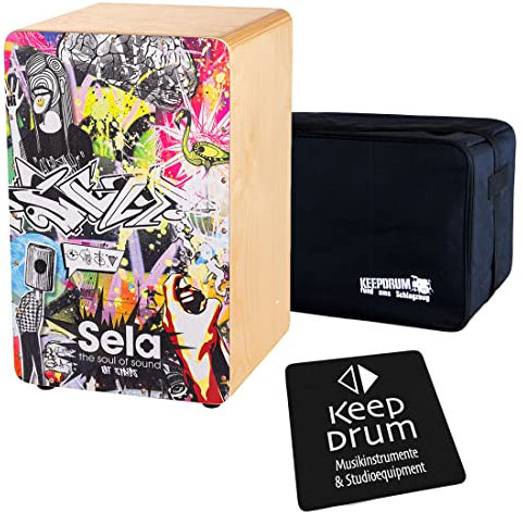 Sela SE174 Art Series Urban Cajon + keepdrum Tasche + keepdrum Sitz-Pad