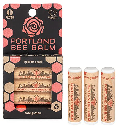 Portland Bee Balm Chapstick, Rosengarten, 3 Stück