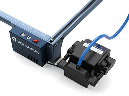 SCULPFUN Automatic air Assist kit, 32-bit Automatic air Assist Base Plate and 30 L/min Automatic air Pump for S9/S10, with 12V/7A Adapter and Installation kit