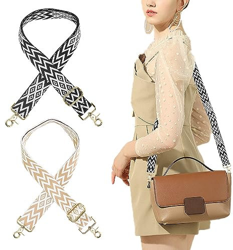 REFORUNG 2 STK Schultergurt Verstellbarer Taschengurt 85-145cm Schulterriemen 3.5cm Breit Taschenriemen Gurt Tasche Khaki Umhängegurt Tragegurt Schwarz Trageriemen Handtasche Riemen für Tasche