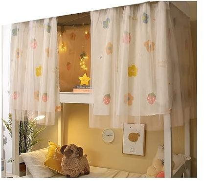 XGOPTS Mädchen Hochbett Bettvorhang Kinder Betthimmel Kura Bett Bettvorhang Verdunklung Studentenwohnheim Schlafzelt Staubdicht Etagenbett PrivatsphäreSchutz Bett Gardine Kinderzimmer 1.35x2m 1/2 Pcs