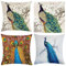 Nunubee Pfau Tier Kissenbezüge 4er Set Dekorative Leinen Kissenbezüge 45cm x45cm Flamingo Kissenbezug Sofa Outdoor Garten Bauernhaus