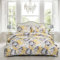 PRIME LINENS Duvet Cover Set 3 Pcs Polyester-Cotton Quilt Cover Bedding Set With 2 Pillow Cases Machine Washable Anti Allergic Duvet Sets (Vintage Floral Gold, King)