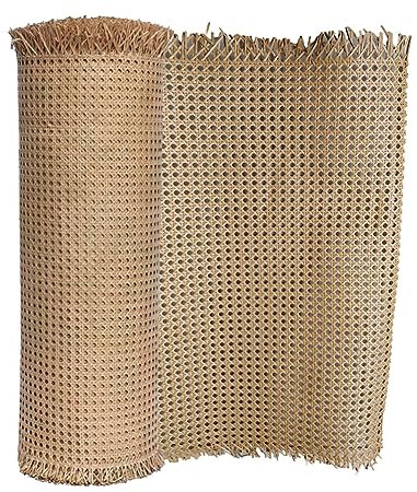 Rollo de material de bastón de ratán natural para proyectos de caña, tela de ratán de malla para muebles, sillas, gabinetes, techos