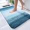 Homaxy Weich Badezimmerteppich 51x76 cm, rutschfest waschbar Badematte Flauschige Hochflor Badteppich Mikrofaser Saugfähig Badvorleger Duschvorleger (Pfau Blau)