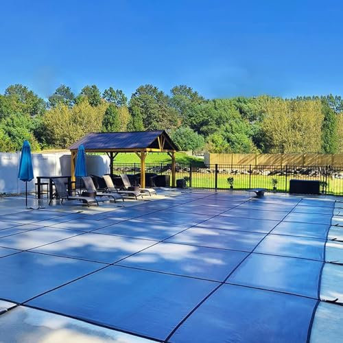 Abdeckplane Pool Oberirdische Pools Sicherheitsabdeckungen, Polypropylen Mesh Outdoor Winter Pool Abdeckung für Kinder Haustiere Schutz mit allen Installations-Tools, Leaf Net Closing Kit, Customized
