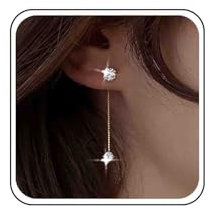 Atentuyi Hochzeit Diamant Ohrringe Gold Quaste Lange Kette Ohrringe Braut Baumeln Ohrringe Mini Cz Ohrstecker Kristall Ohr Jacke Strass Einfädler Ohrringe Schmuck Für Frauen Und Mädchen