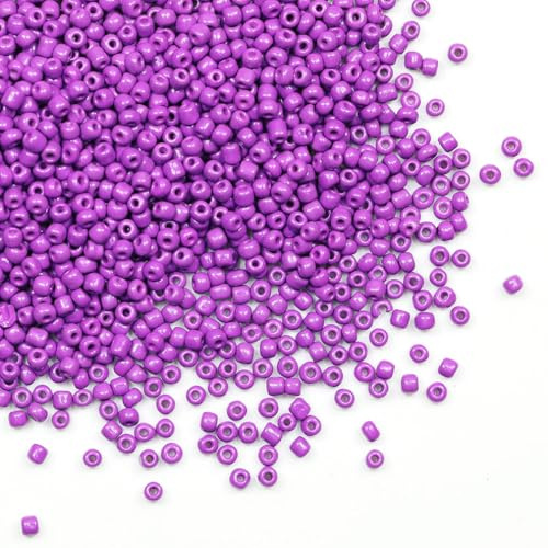 Tibaoffy Dark Purple Beads Size 6/0 Crafts Glass Seed Beads 4mm for Jewelry Making (Total About 100g About 1200pcs)