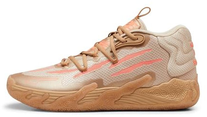 Puma MB.03 CNY Scarpe da basket, Puma Gold Fluro Peach Pes, 52 EU