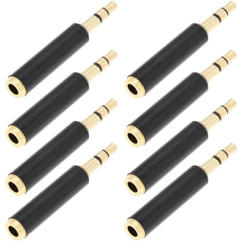 OTOTEC Lot de 8 adaptateurs convertisseur jack 4 pôles vers 3 pôles TRRS femelle vers TRS mâle connecteur de microphone prise jack 3,5 mm pour téléphone Compurter