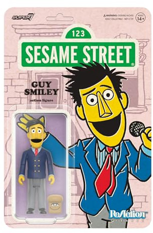 Super7 Reaction Sesamstraße Guy Smiley - 9,5 cm große Sesamstraße Actionfigur mit Zubehör Sammlerstücken und Retro-Spielzeug