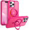 Telaso Magnetic Case for iPhone 15 Pro Max Case, [Compatible with MagSafe] with 360° Rotatable Ring Stand Slim Shockproof Protective Phone Cases for iPhone 15 Pro Max 6.7, Hot Pink
