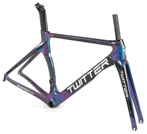 KLYso for 700C Radverfärbung Carbon Rennradrahmen Mit Gabel C-Bremse Rennrahmen EPS BB86 Fahrradrahmen Schnellspannrahmen F100/R130mm(D,48CM)