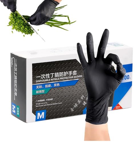 Kuehssn Nitrile Gloves - Nitrile Gloves - Food Safe Nitrile Gloves, Nitrile Gloves Latex Black For Cooking, Household