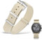 OLLREAR Moonswatch Swatch Armband Nylon Uhrenarmband 20 mm Nato Strap Lang Omega Swatch Moonwatch Uhr Ersatz Uhrenarmbänder für Herren Damen mit Silber Schnalle (20mm, Beige)