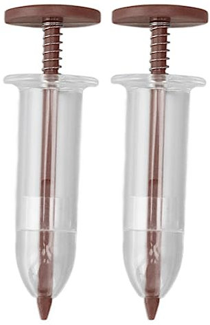 Grcfumo 2 Pcs Mini Sowing Seed Dispenser, Small Seed Planter Tool, Handheld Sowing Seeder, Gardening Tool for Carrot, Lettuce, Grass and Spinach Seed (Brown)