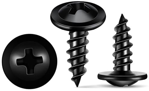 350 PCS Vis Tête Plate Large Cruciforme PH2 Ø 4,2 x 16 mm Acier Carbone 8.8 Noires Oxyde, Résistantes à La Corrosion, Vis Polyvalentes Pour Bois, Métal et Plastique – TPOHH