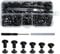 120 Sets Chicago Screws for Leather Rivets, M5 Chicago Screw Posts, Flat Head Chicago Binding Screws Posts, Metal Rivets Studs Replacement Assortment Kit for Scrapbook Bags Purse Belt Backpacks