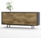 SIMPLYFURN Sideboard Akia Kommode für Wohnzimmer oder Flur in Anthrazit mit Eiche Ribbeck Türen, 154x40x66 cm, Metallfüße, Push-to-Open, modernes Lowboard mit verstellbaren Einlegeböden