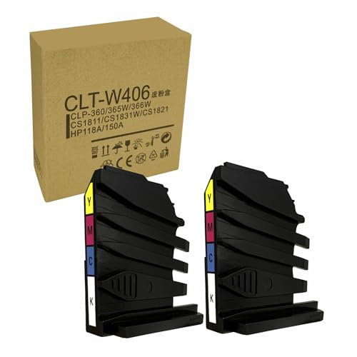 HEMEINY CLT-W406 Resttonerkartusche kompatibel mit Samsung CLP-360 CLP-365 CLX-3300 CLX-3305 SL-C410W SL-C430 SL-C430W SL-C460W SL-C467W SL-C480 SL-C480FN SL-C482W Drucker (2)