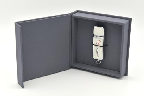 Elegantdisk USB-Stick Just Married mit USB-Box. Hochzeit Design. USB 3.0 (Grau, 64, GB)