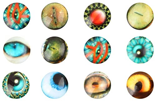 jojofuny 100 Stück Runde Animal Eye Patch Bonbonaugen zum Verzieren DIY Erkenntnisse Schmuckherstellung Aufkleber Party Perlen Bastelzubehör selber Machen Glasfleck