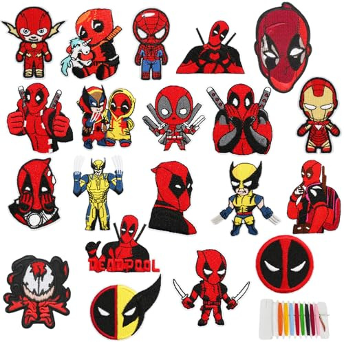 20 Stück Patches zum Aufbügeln, Aufbügelflicken Kinder,Anime-Figuren Aufnäher zum Aufbügeln,Flicken zum Aufbügeln,DIY Patches Bügelflicken für Kleidung, Jacken, Rucksäcke und Jeans.