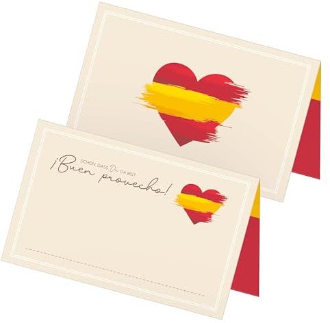 itenga 48x Tischkarten Platzkarten Spanien | Motiv mit spanischer Flagge