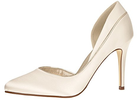 Rainbow Club Brautschuhe Joanne - Pumps Ivory Satin - High Heels Damen - Gr 36 EU 3 UK