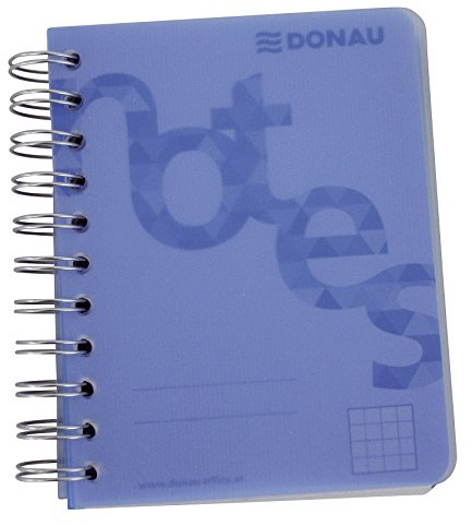 DONAU 7527201-10 Collegeblock PP Cover - A6, kariert, blau