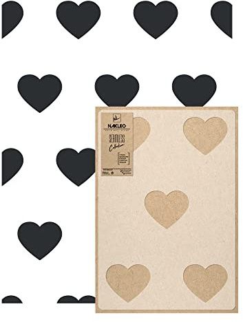 NAKLEO Wall Painting Stencil Large Size, 59x95cm Hearts Love Stars Reusable Plastic Template, Geometric Pattern Wallpaper, DIY Home Decor Craft, Wood Floor Furniture