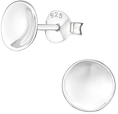 Laimons Frauen Damen-Ohrstecker Ohrringe Damenschmuck Kreis rund Platte Scheibe gewellt glanz 8mm Sterling Silber 925