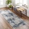 Livabliss Paris Teppich Läufer Modern - Abstrakt Design in Marmor Optik für Wohnzimmer, Esszimmer, Schlafzimmer 80x220 cm - Weicher Kurzflor, Blau, Grau und Beige