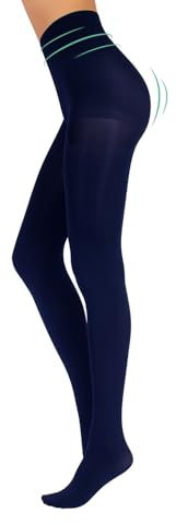 CALZITALY Collants Opaques Gainant en Microfibre 3D avec Effet Modelant | Noir, Bleu | S, M, L, XL, XXL, 3XL, 4XL | 80 DEN | Fabriqué en Italie (2XL, Bleu)
