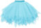 Karneval Damen 80er Hellblau Puffy Tüllrock Tütü Röcke Tüll Petticoat, Hellblau, S-L