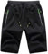 Tansozer Kurze Hosen Herren Shorts Sport Sommer Jogginghose Herren Kurz Shorts Baumwolle Gym Sweat Shorts Jogging Fitness Hose Schwarz 2XL