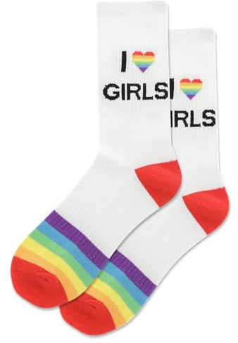 Hot Sox Damen Fun Pride Crew 1 Pair Pack-Cool & Cute Fashion Novelty Gifts Socke, I Love Girls (Mehrfarbig), 36.5-43 EU