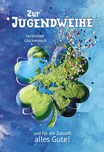 KE - Jugendweihe Glückwunschkarte für Jungen & Mädchen, DIN B6 Format, inkl. Umschlag, perfekt für diesen besonderen Anlass - Motiv: Zukunft