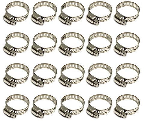 20 Stk Schlauchschelle Edelstahl 304 Clip für Soft Pipe Spannbereich 16-25mm, Bandbreite 8 mm, Robust und rostbeständig Rohrschellen