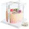 Hileyu Transparente Tortenschachtel Dessert Box Cake Box Transparent mit Deckel Doppelschicht-Tortenschachtel Kunststoff-Präsentationsboxen mit Sockel und Band Transparente Würfelschachteln 8 Inch