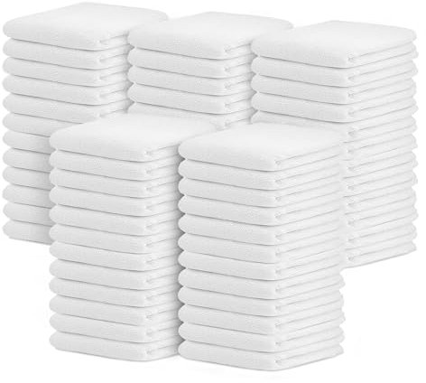 Avalon Towels Terry Bar Mop Towels (Value Pack of 60) Size 16x19 – Absorbent and Durable, Multipurpose Towels, Cotton Cleaning Rags, Bar Towels, Restaurant Towels, Reusable Shop Rags (White)
