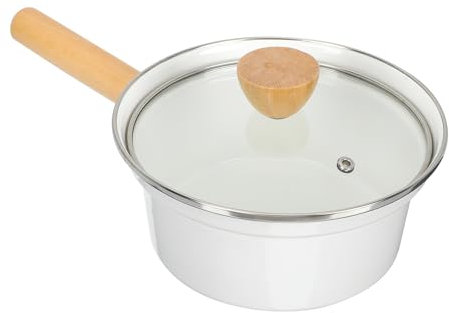 Vaguelly Email Milchpfanne 16cm Milchtopf Soßentopf Nmokkakanne Ausgießer Kochtopf Antihaftbeschichtet Kasserolle mit Messskala Mini-Butterwärmer für Induktion Elektrische Gasherde Küche