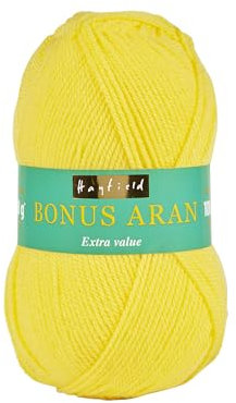 Hayfield Bonus Aran - Ovillo de lana, color limón brillante (819), 100 g