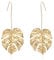 Palm Leaf Earrings for Women, Monstera Leaf Earrings for Girls, Cute Leaf Plant Dangle Earrings Hypoallergenic, Tropical Palm Tree Leaf Statement Drop Earrings, Bohemian Leaf Beach Earrings(Gold)