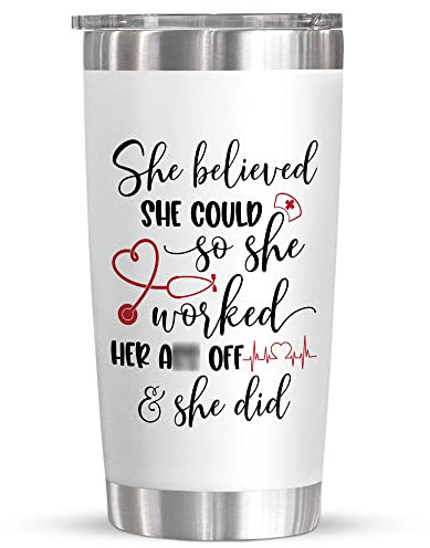 OASSIE Congratulations Nurse Gifts For Women, Graduation Gifts For Nurses, Funny Doctor, Nurse Week Gifts, Nurse Appreciation Gifts, Nurse Tumbler, 20oz Stainless Steel Tumbler For Women