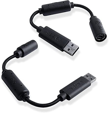 HUYUN 2 Pack USB Breakaway Cable Dongle Cord Compatible for Razer Wolverine Wired Gaming Controller Gamepad Xbox 360 Wired Controllers, Extension Adapter Cable