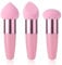 Sibba 3 Stück Makeup Puderquaste Gesicht Schwämmchen Powder Puff Makeup Sponge mit Griff Nass Trocken Wiederverwendbar Make up Applikator Werkzeug für Loses Puder Foundation Rouge Creme (Rosa)