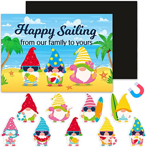 12pcs Large Cruise Door Decorations, Magnetic Summer Beach Magnets Cruise Ship Refrigerator Car Mailbox Decorations for Fridge Refrigerator Summer Cruise Party Supplies Favors