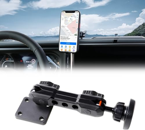 sukemichi JL 2024 2025 Magnetische Handyhalterung für Jeep Wrangler, Armaturenbrett-Handyhalterung für Jeep Wrangler JL 4XE Zubehör ab 2025, Jeep Gladiator JT Zubehör, 1 Stück, Schwarz