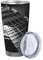 ZaKhs Thermobecher mit E-Gitarren-Aufdruck, 590 ml, mit Deckel und Strohhalm, Kaffeebecher, Edelstahl, Reisebecher für Damen und Herren, Schwarz und Weiß